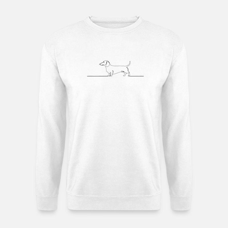 Dachshund Dachshund One Line Art - Unisex Sweatshirt - white