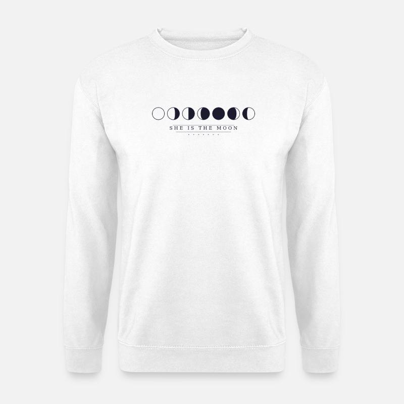 She is the moon - Unisex Pullover - Weiß