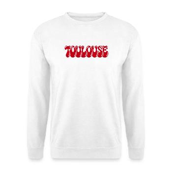 Toulouse, leuchtend rote Blasen - Unisex Pullover - Weiß - Vorne - Alina (178cm) & Michal (187cm)