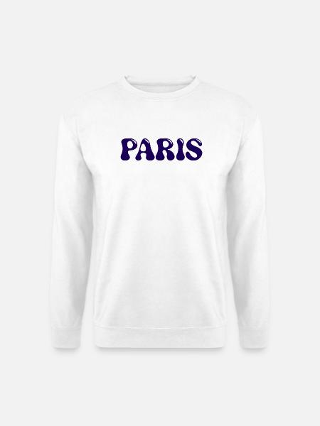 Pariser Glänzende Marineblaue Patentbriefe - Unisex Pullover - Weiß