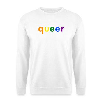 Queer Simple - Unisex Pullover - Weiß - Vorne - Alina (178cm) & Michal (187cm)