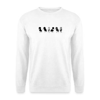 Crows at a glance. Cosy crows on a row - Unisex Sweatshirt - white - Front