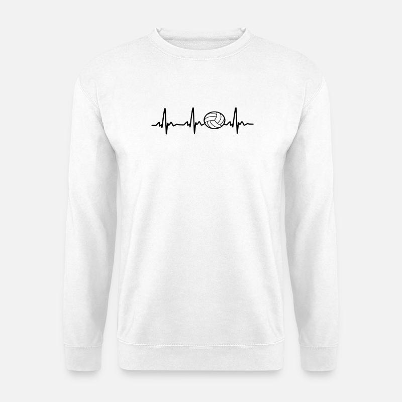 Volleyball Herzschlag Hobby Sport - Unisex Pullover - Weiß