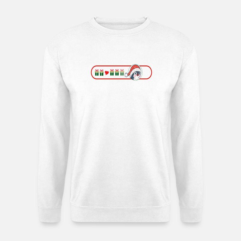 Weihnachtspinguin mit Geschenken - Unisex Pullover - Weiß