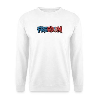 Freedom Typography Statement Design - Unisex Sweatshirt - white - Front
