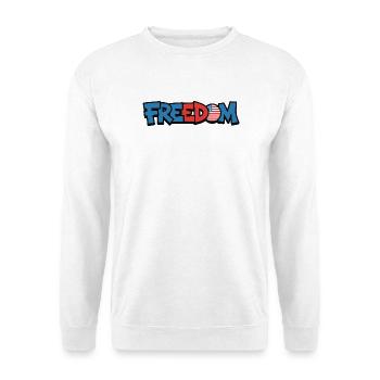 Freedom Typography Statement Design - Unisex Sweatshirt - white - Front