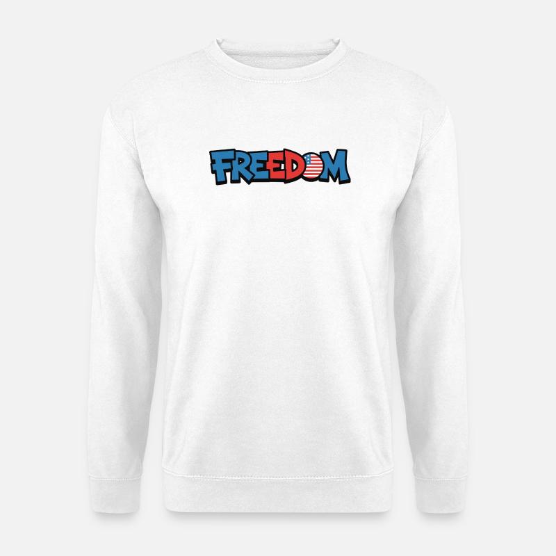 Freedom Typography Statement Design - Unisex Sweatshirt - white