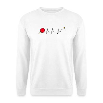 ECG du battement cardiaque du tennis de table - Sweat-shirt Unisexe - blanc - Devant