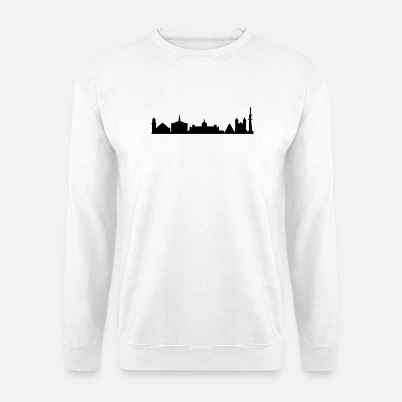 Skyline von Karlsruhe - Unisex Pullover - Weiß