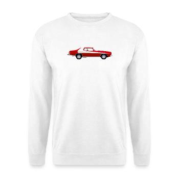 Rotes Retro-Amerikanisches Auto - Unisex Pullover - Weiß - Vorne