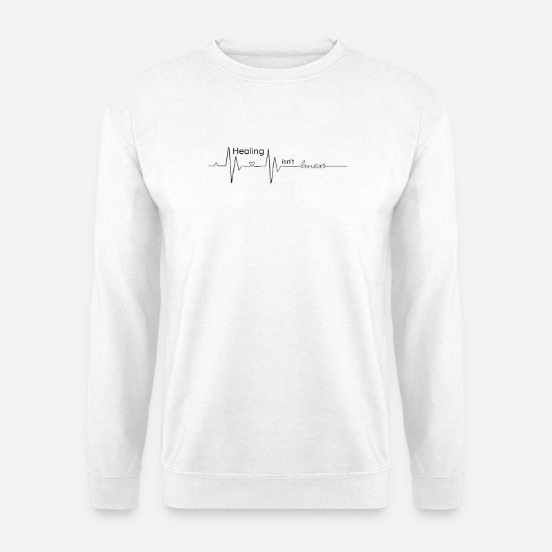 Healing is not linear - cardiogram - Unisex Sweatshirt - white