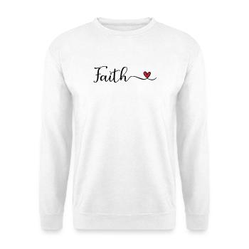 Typographie de la foi avec un cœur - Sweat-shirt Unisexe - blanc - Devant