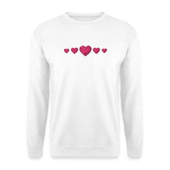 Cœurs géométriques Rose Polygon Design Love - Sweat-shirt Unisexe - blanc - Devant