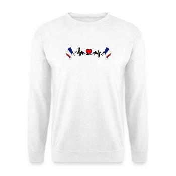 Cardio de fréquence cardiaque pour la France - Sweat-shirt Unisexe - blanc - Devant