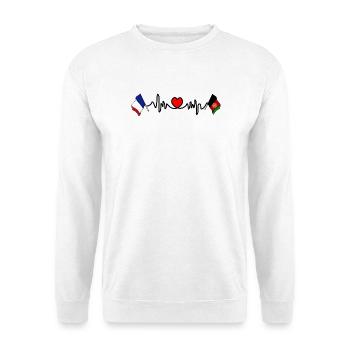 Cardio Heart Flag France Flag Afghanistan - Unisex Sweatshirt - white - Front