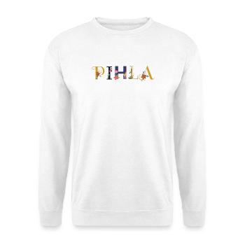 PIHLA name decorated with flowers - Unisex Sweatshirt - white - Front