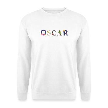 OSCAR Name mit Blumen geschmückt - Unisex Pullover - Weiß - Vorne