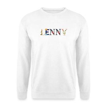 LENNY Name mit Blumen geschmückt - Unisex Pullover - Weiß - Vorne
