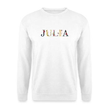 JULIA Name mit Blumen geschmückt - Unisex Pullover - Weiß - Vorne