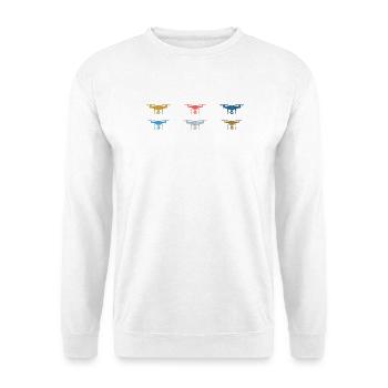 Pilote de drone vintage - Sweat-shirt Unisexe - blanc - Devant
