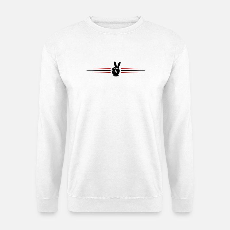 Peace Hand Comic Linie - Unisex Pullover - Weiß