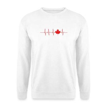 Herzschlag Maple Leaf Feel the Heartbeat - Unisex Pullover - Weiß - Vorne