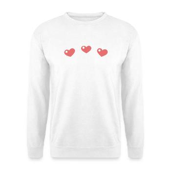 Pastellherzen mit einem schlanken Muster - Unisex Pullover - Weiß - Vorne - Alina (178cm) & Michal (187cm)