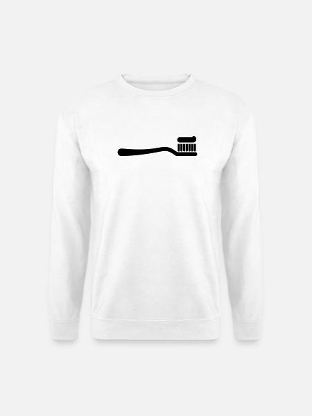Toothbrush with toothpaste, dental hygiene - Unisex Sweatshirt - white