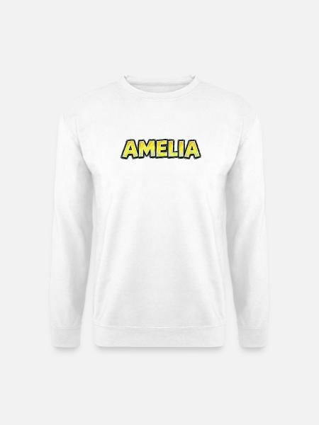 Amelia, Handgezeichnete Typografie - Unisex Pullover - Weiß