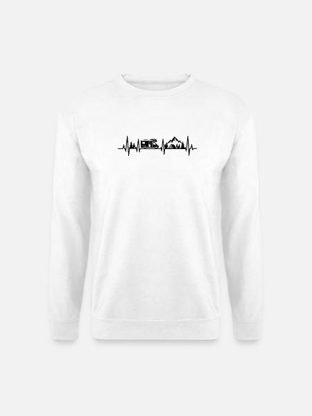 Camping Herzschlag Wohnmobil Zelt - Unisex Pullover - Weiß