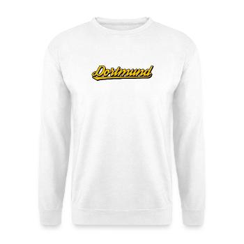 Dortmund Schriftzug Gelb Schwarz - Unisex Pullover - Weiß - Vorne