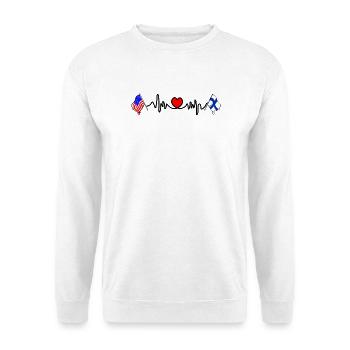 Cardio avec le drapeau des États-Unis et le drapeau de la Finlande - Sweat-shirt Unisexe - blanc - Devant