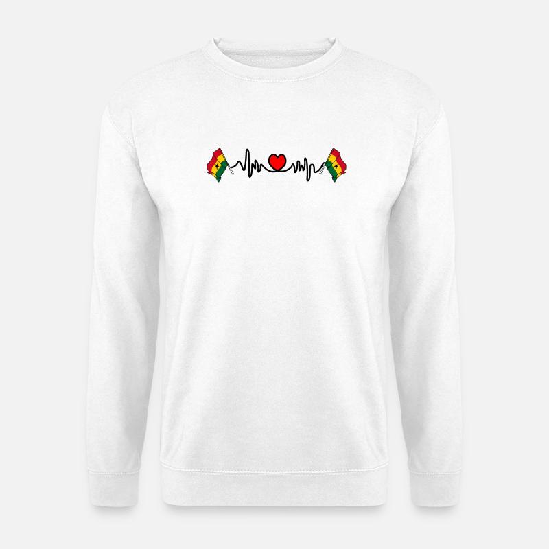 Herzfrequenz-Cardio für Ghana - Unisex Pullover - Weiß