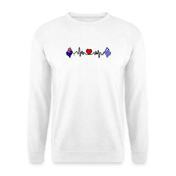 Cardio coeur avec drapeau Australie drapeau Grèce - Sweat-shirt Unisexe - blanc - Devant