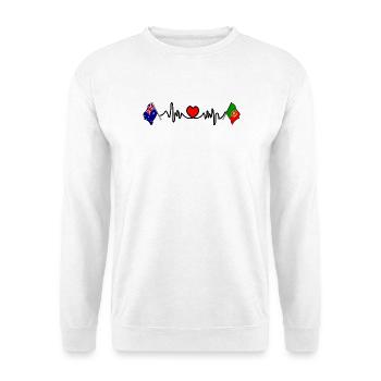 Cardio coeur avec drapeau Australie et drapeau Portugal - Sweat-shirt Unisexe - blanc - Devant