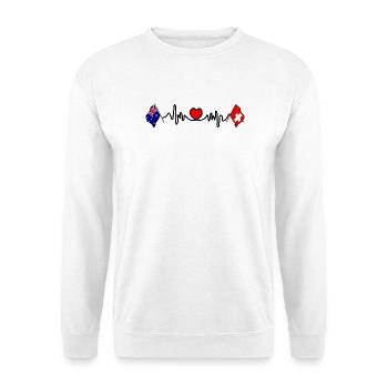 Cardio coeur avec drapeau Australie drapeau Suisse - Sweat-shirt Unisexe - blanc - Devant