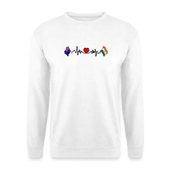 Drapeaux Australie Cardio coeur avec Drapeau Inde - Sweat-shirt Unisexe - blanc - Devant