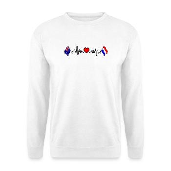 Cardio coeur avec drapeau Australie et drapeau Pays-Bas - Sweat-shirt Unisexe - blanc - Devant