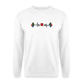 Cardio de fréquence cardiaque pour l’Afrique du Sud - Sweat-shirt Unisexe - blanc - Devant