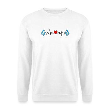 Cardio-Herz mit Flagge Argentinien - Unisex Pullover - Weiß - Vorne