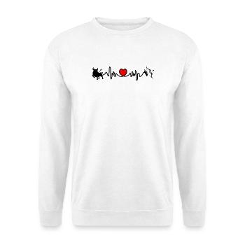 Fréquence cardiaque cardio Taureau Sagittaire - Sweat-shirt Unisexe - blanc - Devant