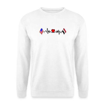 Cardio heart avec drapeau des États-Unis et de l’Irak - Sweat-shirt Unisexe - blanc - Devant