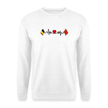 Cardio heart, Drapeau Belgique, drapeau Chine - Sweat-shirt Unisexe - blanc - Devant
