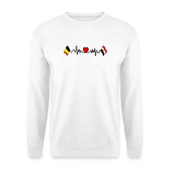 Cardio heart Flag Belgium, flag Egypt - Unisex Sweatshirt - white - Front