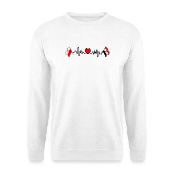 Cardio heart Flag Poland, flag Egypt - Unisex Sweatshirt - white - Front