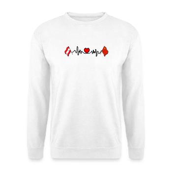 Cardio heart Drapeau Autriche, drapeau Chine - Sweat-shirt Unisexe - blanc - Devant