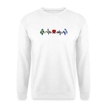 Cardio heart Drapeau Suède, drapeau Israël - Sweat-shirt Unisexe - blanc - Devant