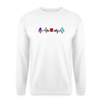 Cardio Heart Flag USA, Argentina - Unisex Sweatshirt - white - Front