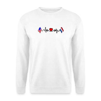 Cardio heart Flag USA, flag Paraguay - Unisex Sweatshirt - white - Front