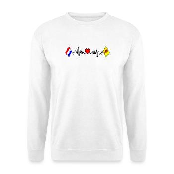 Cardio coeur Drapeau Pays-Bas, Hollande méridionale - Sweat-shirt Unisexe - blanc - Devant
